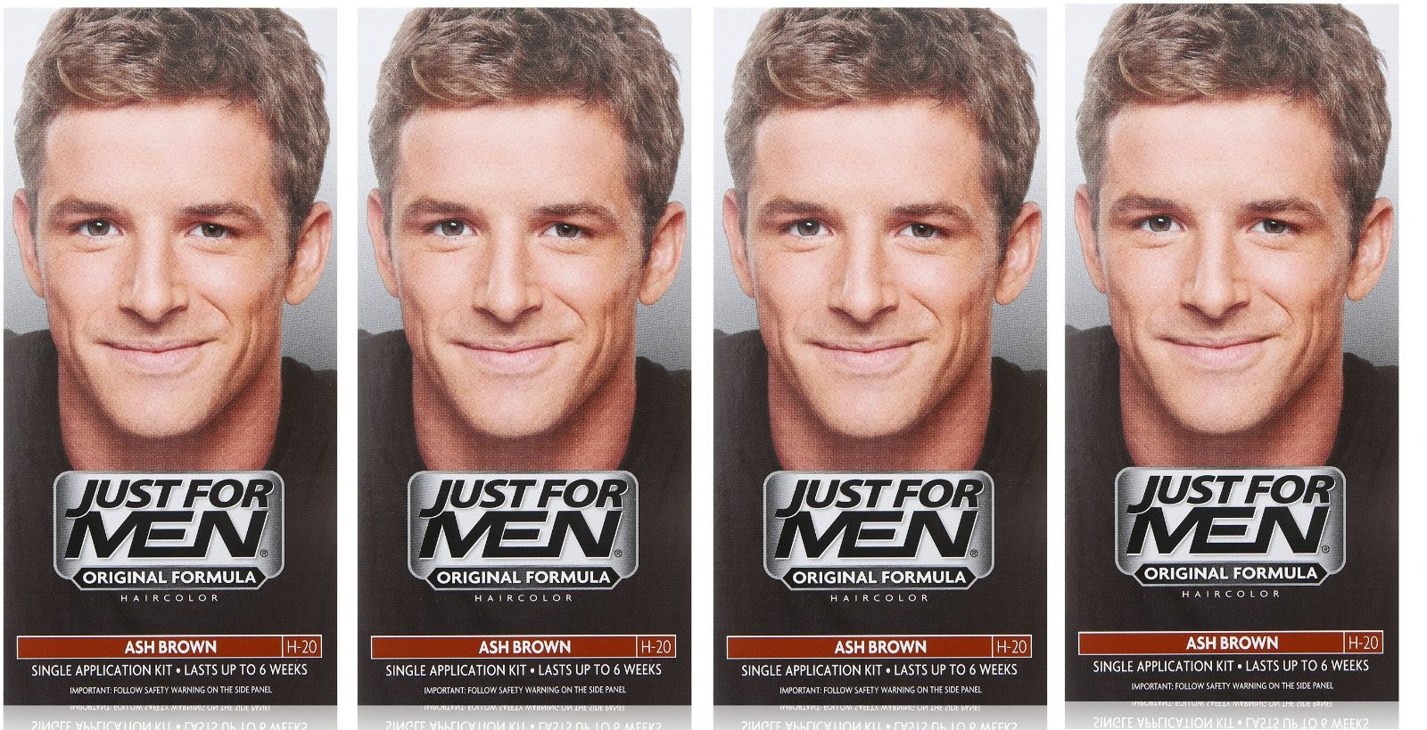 Just For Men Original Formula HairColor, Ash Brown H-20 (4 Pack)
