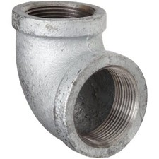 Anvil 8700125555, Malleable Iron Pipe Fitting, 90 Degree Elbow, 1" x 1/2" NPT