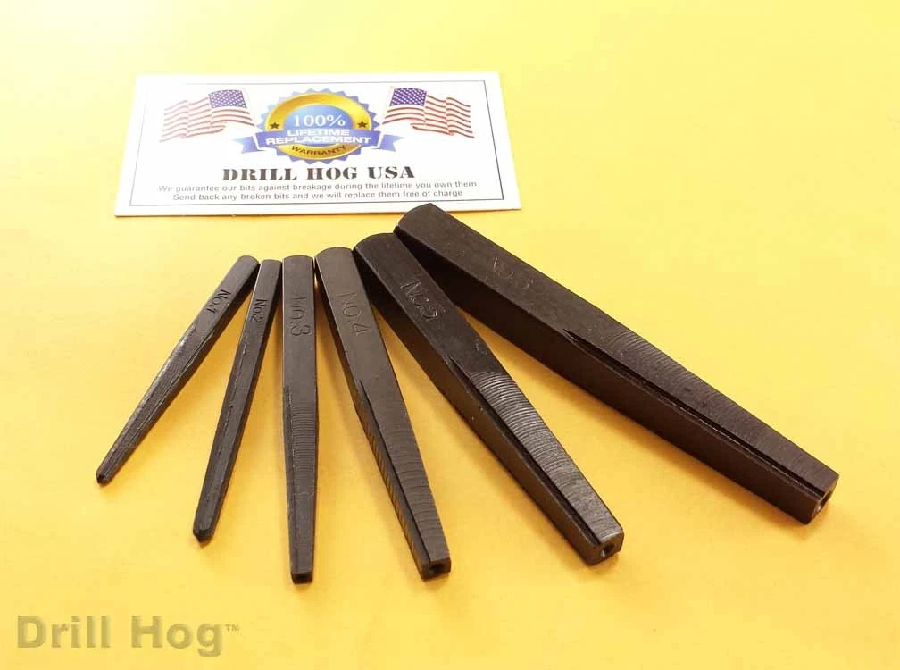 Drill Hog Square Easy Out Set Straight Screw Extractor Lifetime Warranty 6 Pc