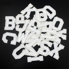 5PCS White Alphabet Letter A-Z Embroidered Patch Badge Sew Iron On Applique