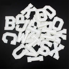 5PCS White Alphabet Letter A-Z Embroidered Patch Badge Sew Iron On Applique