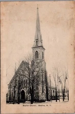c 1910 Baptist Church Medina, New York Postcard Original #3155