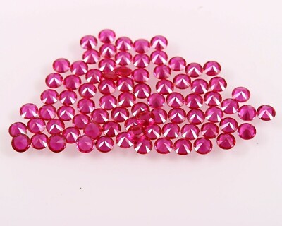 Natural Red Ruby  Round Cut 2 mm 10 Pcs Loose Gemstone IDGL Certified SH632