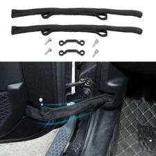 2X Black Door Limit Rope Strap Bandage Limiter Holder for Jeep Wrangler JK JL JT