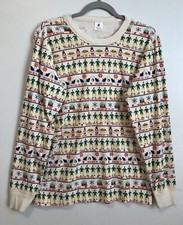 Hanna Andersson Christmas Elf Pajama Top Women  s M Multicolor Fair Isle Cotton