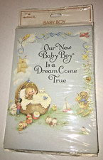 10 BABY SHOWER BIRTH ANNOUNCMENT CARDS  ENVELOPES HALLMARK BLUE BOY INFANT