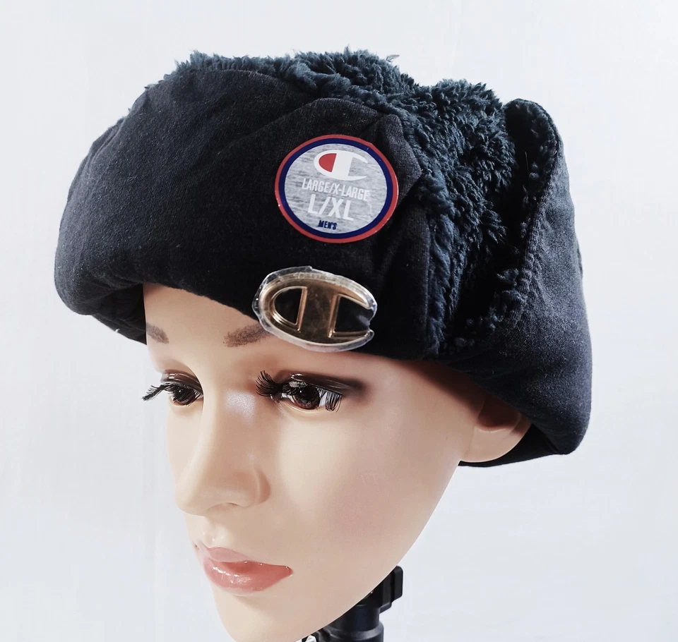 Champion Life Unisex Cálido, Sombrero de Cazador de Piel Sintética, Tono Dorado Logo C Negro L/XL Foto 3 de 4