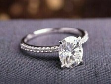 2.25 Ct Oval Cut Simulated Diamond Solitaire Engagement Ring 925 Sterling Silver