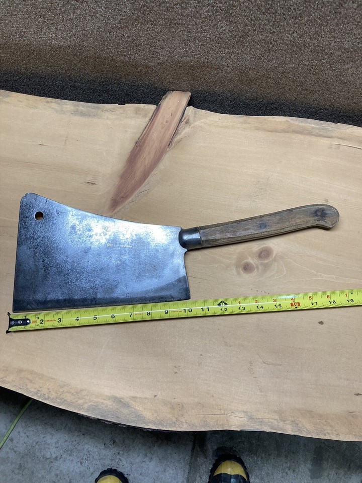 Antique Heavy Butcher Cleaver FOSTER BROTHERS 10 Number 10 HOG
