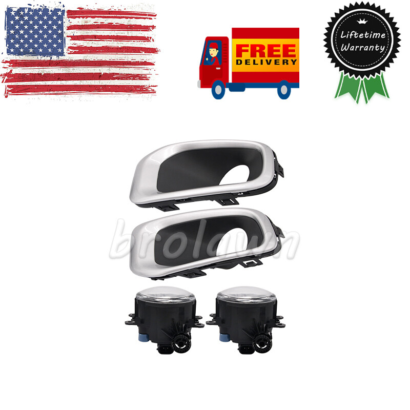 Pair of Fog Driving Light Bumper Lamps w/ Bezel Fits 2015-2017 Jeep Renegade USA