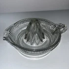 Vintage-Federal Glass Juicer Reamer Clear Glass Ribbed with Loop Handle