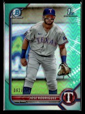 2022 Bowman #BCP-62 Jose Rodriguez Chrome Prospects Aqua Refractors #/125 card