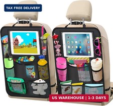 Car Backseat Organizer 2 Pack Car Organizer Back Seat with 11" Tablet Holder, 1