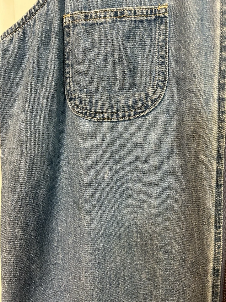 Vintage Denim & Co. 90’s Mom Zip Up Dress Front Slit Long Sleeveless Large - Image 4 of 4