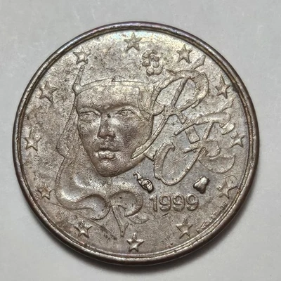 France 1999 1 Centime d'euro Courante Erreur de frappe tranche - Photo 1/4