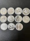 (11) .999 1 oz Silver Rounds Various Mints In CapsulesLot of 11