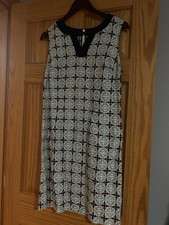 Talbots Linen Cotton Sheath Dress Blue Size 8P Pockets Retro Feminine Style