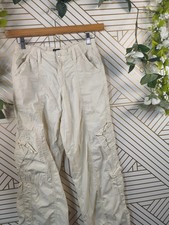 Urban Outfitters BDG Y2K Mid Rise Cargo Utility Pants Eggshell Beige Size Small
