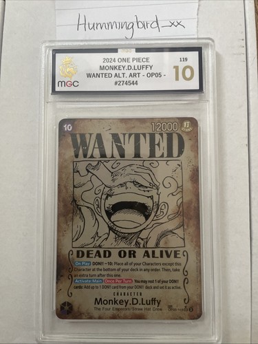 One Piece CCG Monkey D Luffy OP05-119 English MGC Grade 10