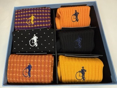 London Sock Company 6 Pair Mango & Multicolor Dress Socks *BRAND NEW*
