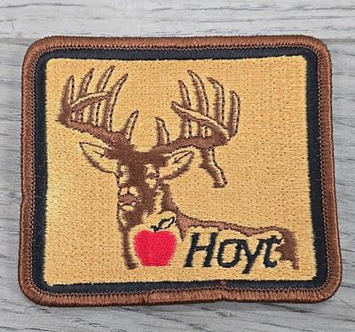 Vtg Hoyt Archery Apply Logo White Tail Drop Tyne Buck Embroidered Sew On Patch