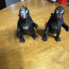 Godzilla Monster Vinyl Figures Lot of 2 Black Collectible Toy