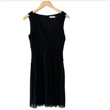 Calvin Klein Tulle pleated sleeveless Dress Size 6 Black