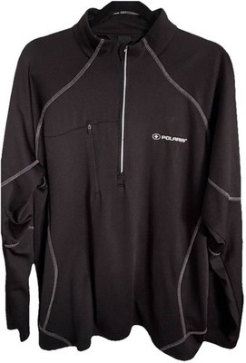 North End Polaris Branded 1/4 Zip Black Jacket Reflective, Piping Chest Pocket L