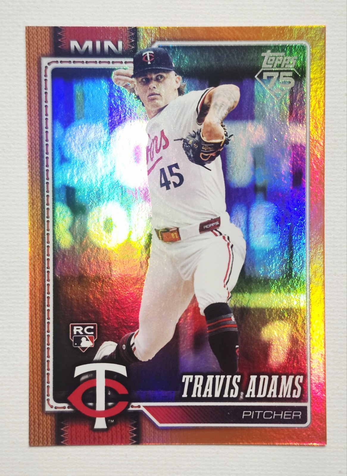 2026 Topps Series 1 Travis Adams #149 - Orange Sandglitter /25 Twins RC