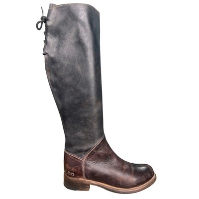 Bed Stu Women s Manchester Black Brown Leather Riding Boot Size US 8