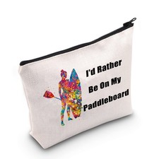MNIGIU Funny Paddleboard Cosmetic Bag I'd Rather Be On My