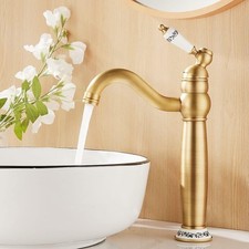 Victorian Bathroom Basin Mixer Tap, Mono High Rise Basin Tap for Countertop, Tal