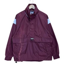 NIKE 1/2 Zip Pullover Windbreaker Jacket Box Logo Maroon Vintage 90s Sz L