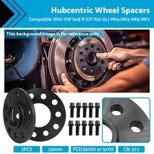 2X 20mm Wheel Spacers Suitable For VW Golf R GTI R32 GLI MK4 MK5 MK6 MK7 98-19