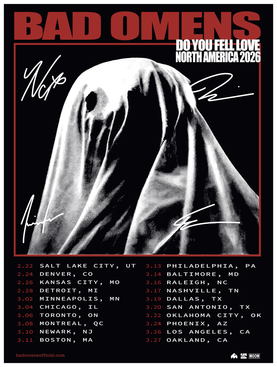 Bad Omens Signed Poster Do You Feel Love North America 2026 Tour