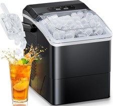 Ice Maker Countertop, 9 Cubes Ready in 6 Mins, 26 lbs per Day, Ice Machine wi...