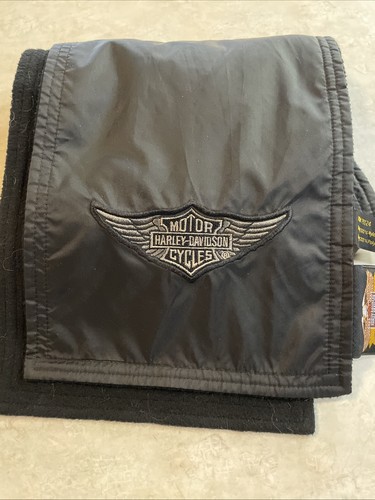Harley-Davidson Black Scarf with Wings Logo 100% Polyester One Size 44” Long