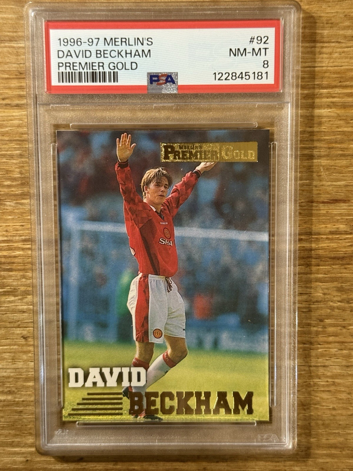 1996-97 Merlin's Premier Gold David Beckham psa 6 A young