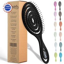 Detangle Hair Brush Straight Curly Straightening Hairbrush Spiral Green Women