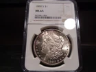 1880-S MS65 Morgan Silver Dollar NGC Certified Gem - White/Rim Tone