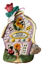 Blue Sky Clayworks "EASTER BUNNY HEADQUARTERS" Tea Light Candle House 8.75” NWT