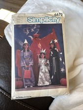 Simplicity 6672 Costumes Kids Adult Sizes 2-12, S-L 1980s Halloween Uncut