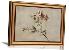 Vintage Gold 3D Textured Wall Art Rustic Wildflower 16"L x 12"W Floral Framed