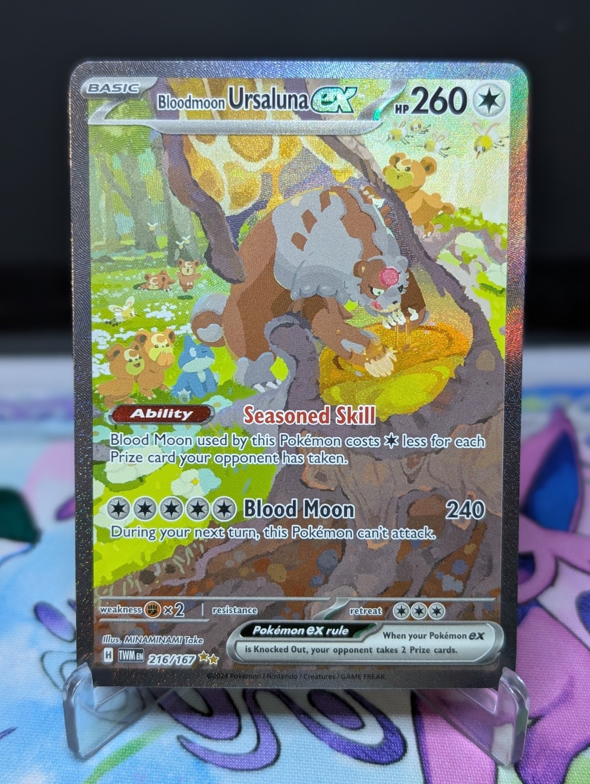 Pokemon Bloodmoon Ursaluna ex 216/167 Sv06: Twilight Masquerade Holo