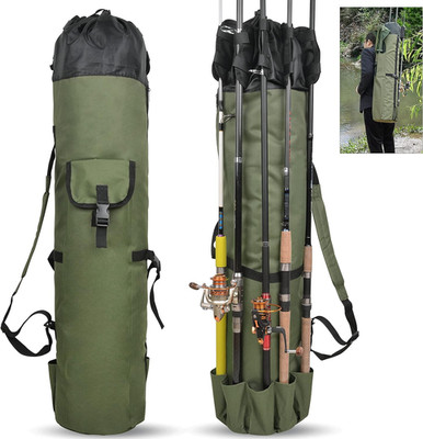 Fishing Rod Bag Pole Holder, Portable Fishing Rod Case Carrier Canvas Pole Stora