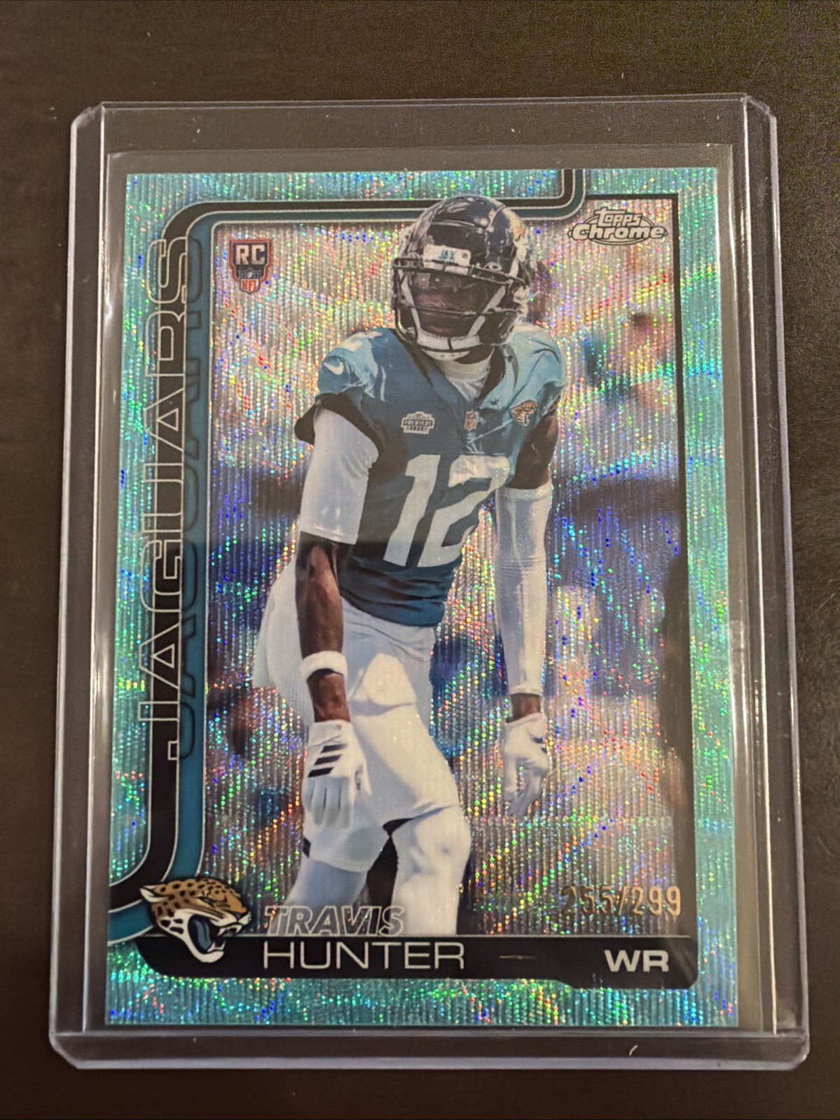 2025 Topps Chrome Travis Hunter RC Aqua Wave /199 Jacksonville Jaguars