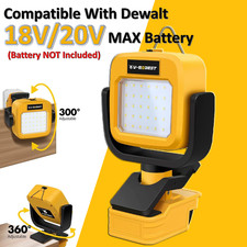 For Dewalt 18V/20V Battery LED Work Light 1200LM Cordless Floodlight Clamp Torch