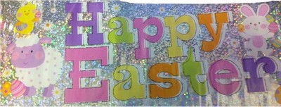 Jumbo Frohe Ostern Banner - perfekt für Osterparty