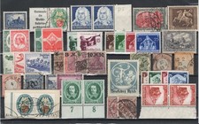 EINE STECKKARTE DIN A 5 mit MARKEN DEUTSCHES REICH, GESTEMPELT/UNGESTEMPELT