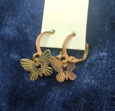 Gold Butterfly Earrings Hoop Style Jewelry Men's Women's Children's Cute Stylish